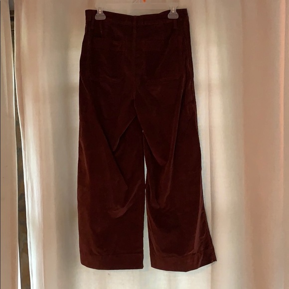 Madewell Wide Leg Cropped Velvet pant - Picture 2 of 3